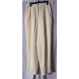 NWT Vintage YL by Yair Womens Alabaster Lined Silk Pants Slacks Trousers Size 14
